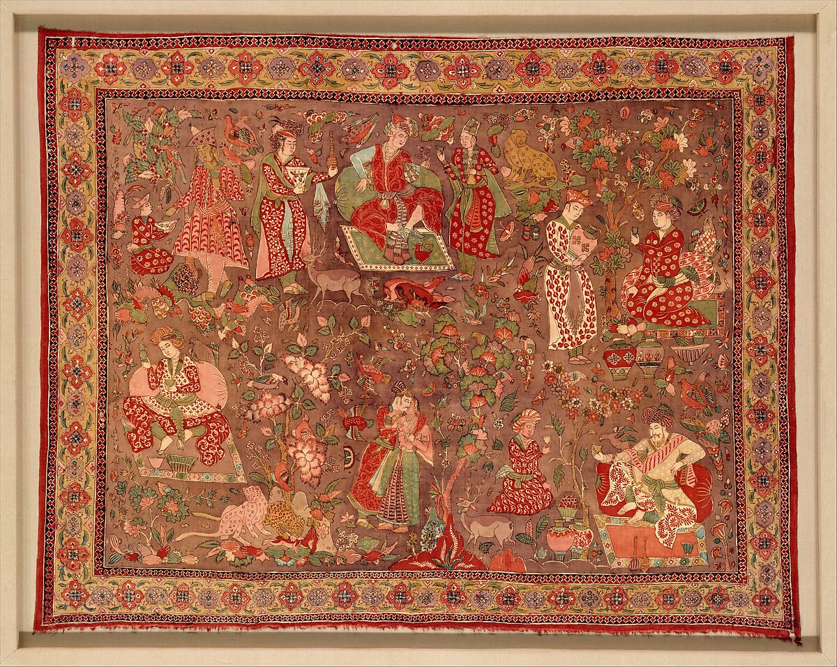 Kalamkari Rumal, Cotton; plain weave, mordant painted and dyed, resist dyed