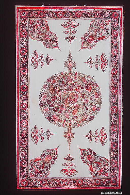 Cover (Rumal), Cotton; plain weave, mordant dyed and painted, resist dyed