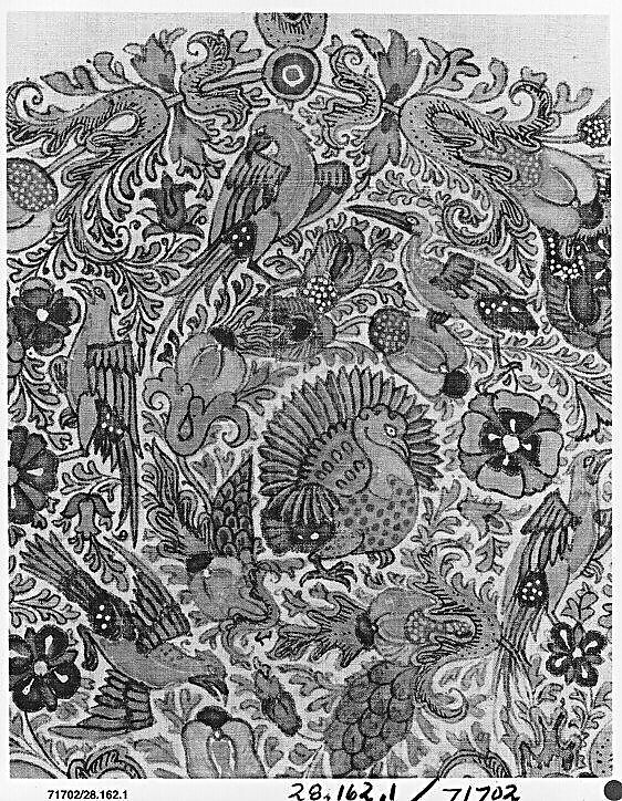 Cover (Rumal), Cotton; plain weave, mordant dyed and painted, resist dyed