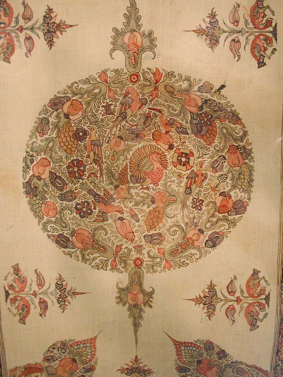 Cover (Rumal), Cotton; plain weave, mordant dyed and painted, resist dyed
