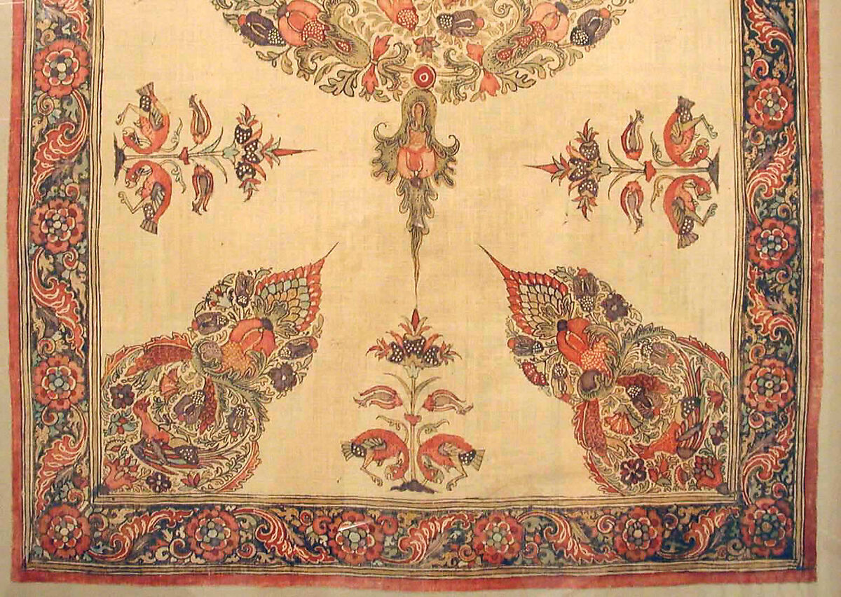 Cover (Rumal), Cotton; plain weave, mordant dyed and painted, resist dyed