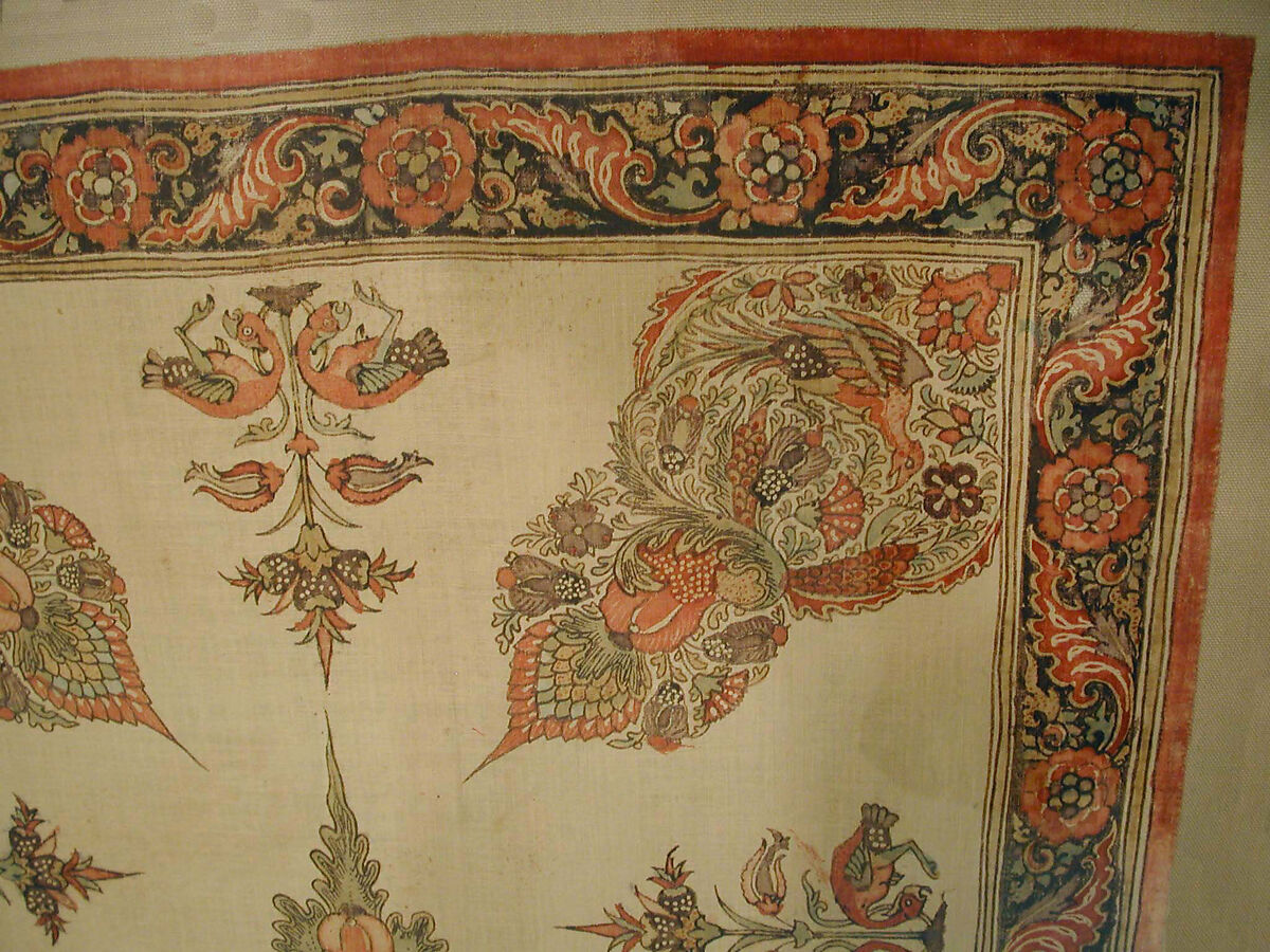 Cover (Rumal), Cotton; plain weave, mordant dyed and painted, resist dyed