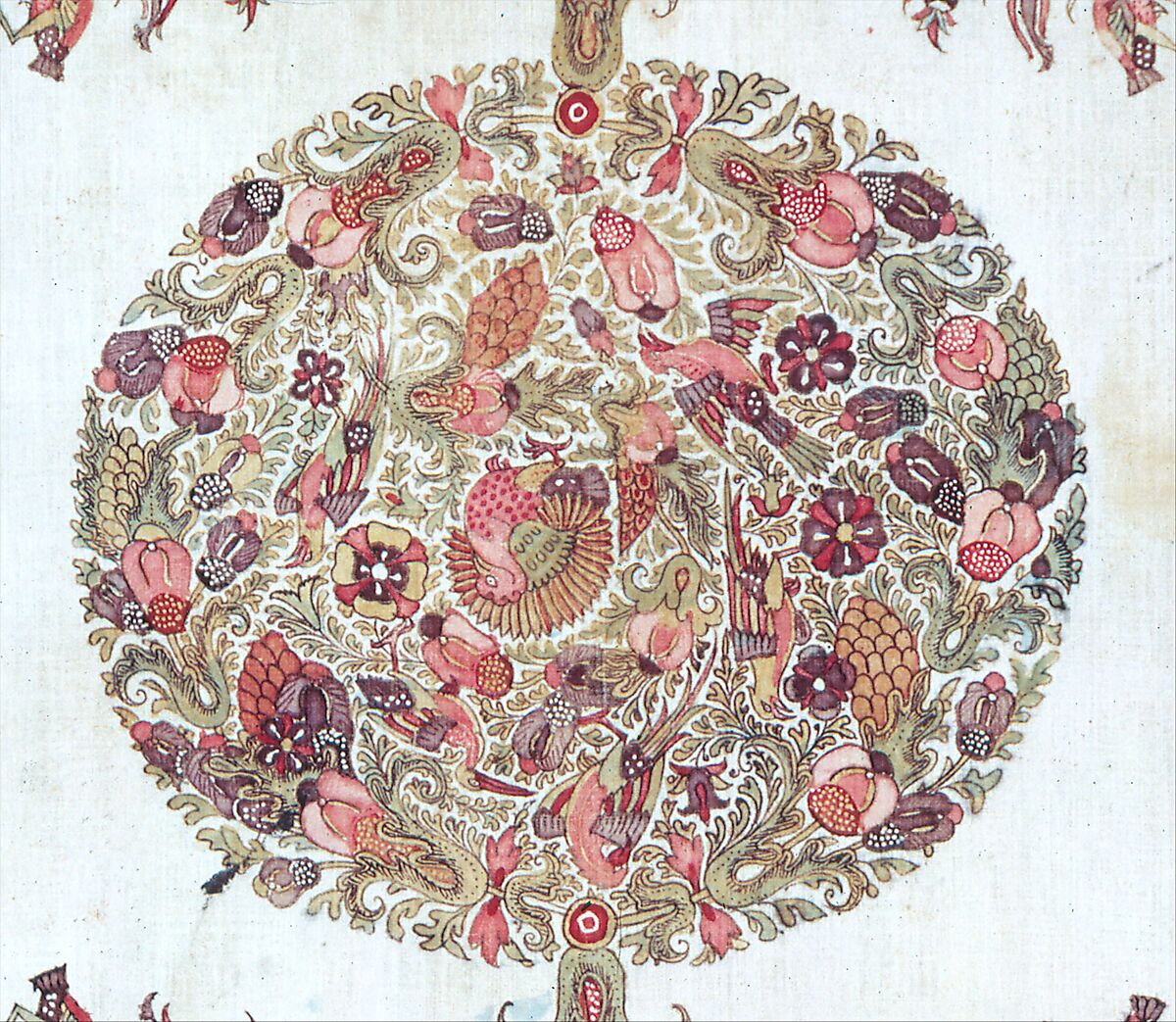 Cover (Rumal), Cotton; plain weave, mordant dyed and painted, resist dyed