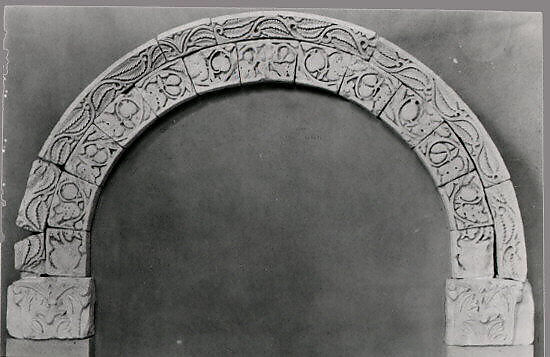 Arch with Running Vines, Leaves, and Fruit, Limestone; carved in relief