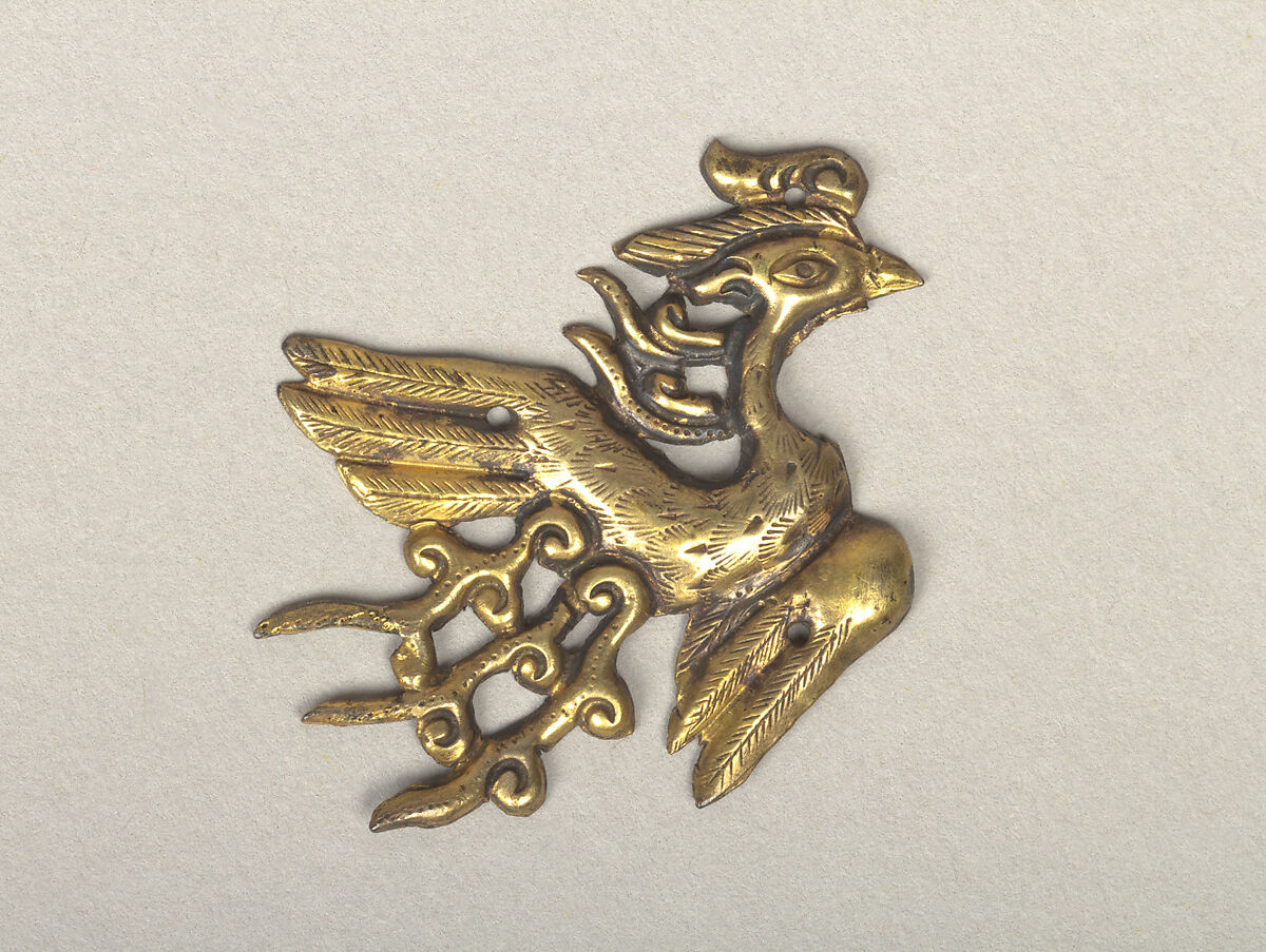 Ornament in the shape of a phoenix, Gold, Korea 