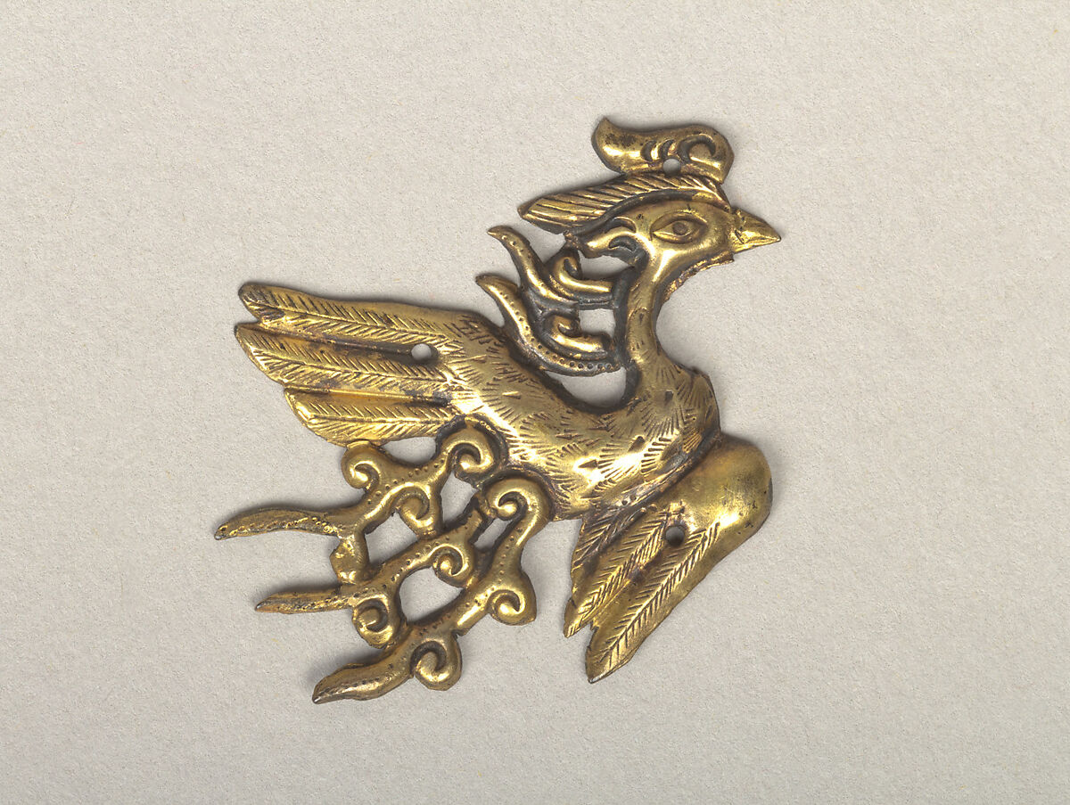 Ornament in the shape of a phoenix, Gold, Korea