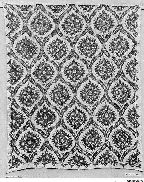 Cover, Linen, silk; plain weave, embroidered
