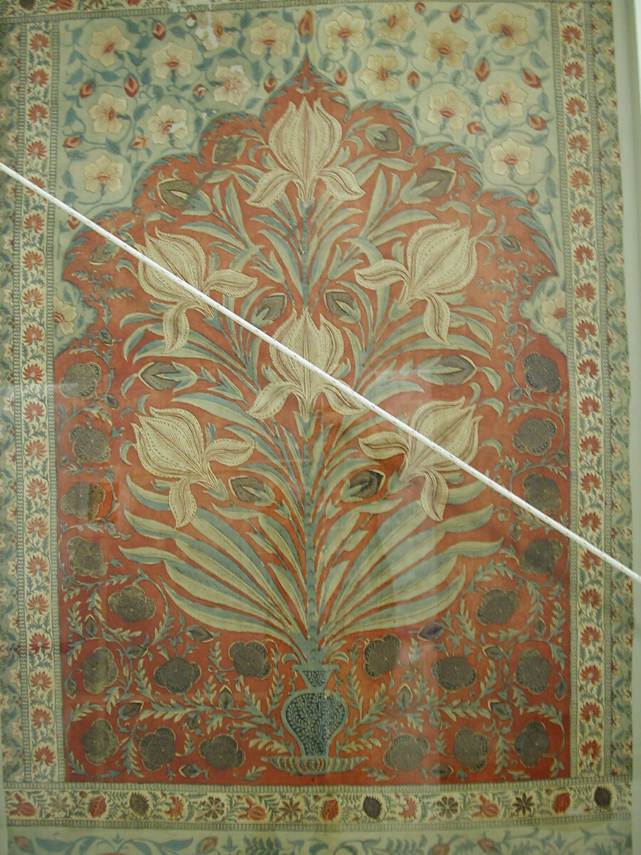 Panel from a Tent Lining, Cotton; plain weave, mordant painted and dyed, resist dyed