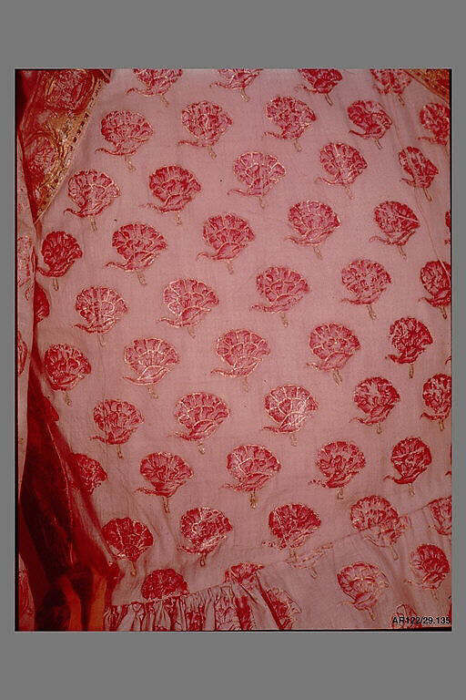 Man's Robe (Jama) with Poppies, Cotton; painted, with applied gold leaf