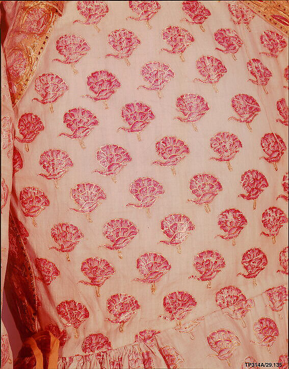 Man's Robe (Jama) with Poppies, Cotton; painted, with applied gold leaf