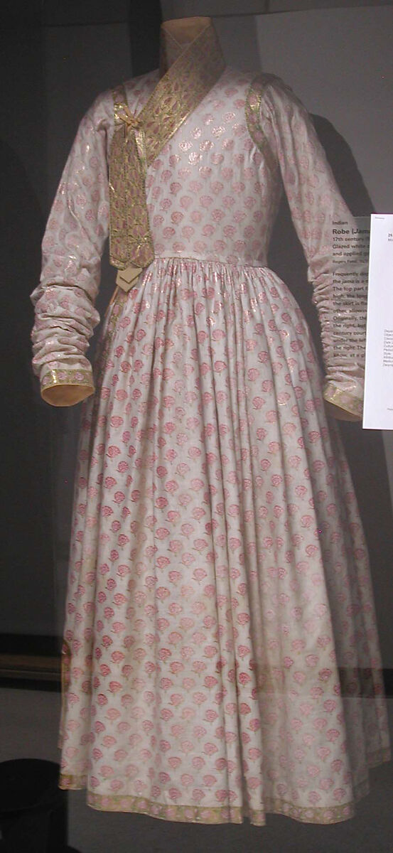 Man's Robe (Jama) with Poppies, Cotton; painted, with applied gold leaf