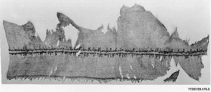 Textile Fragment, Linen, silk; plain weave, tapestry weave
