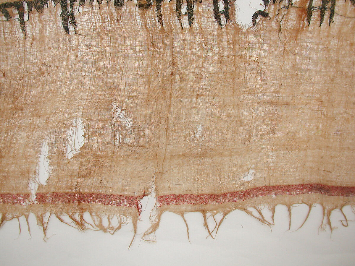 Textile Fragment, Linen, silk; plain weave, tapestry weave