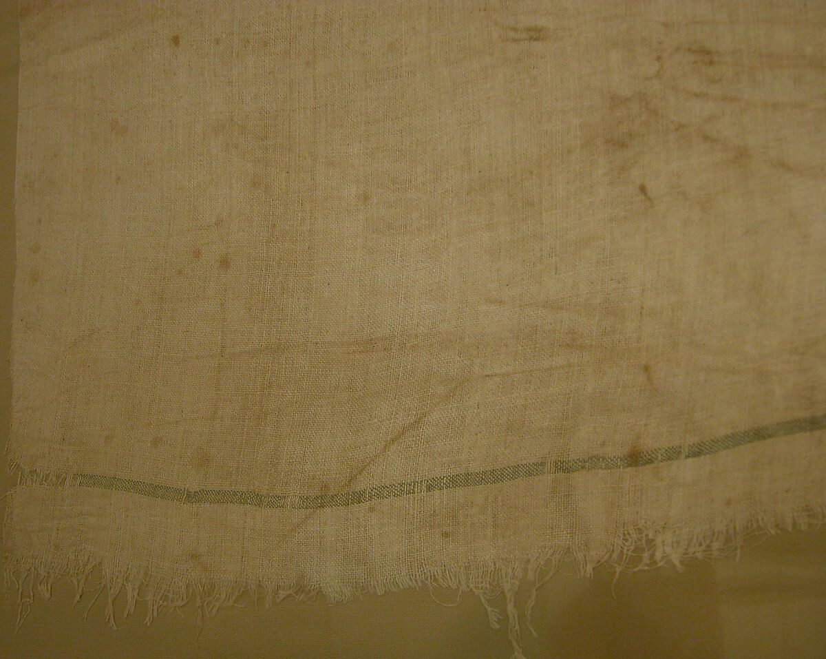 Textile Fragment, Linen, silk; plain weave, embroidered