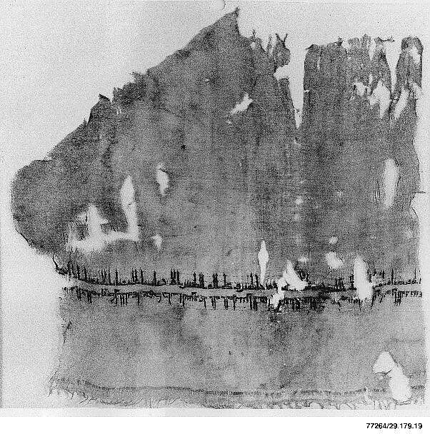 Textile Fragment, Linen, silk; plain weave, tapestry weave