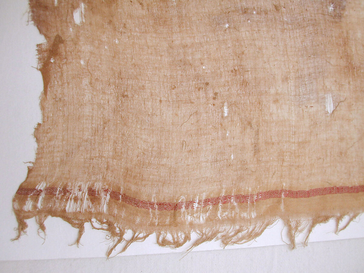 Textile Fragment, Linen, silk; plain weave, tapestry weave