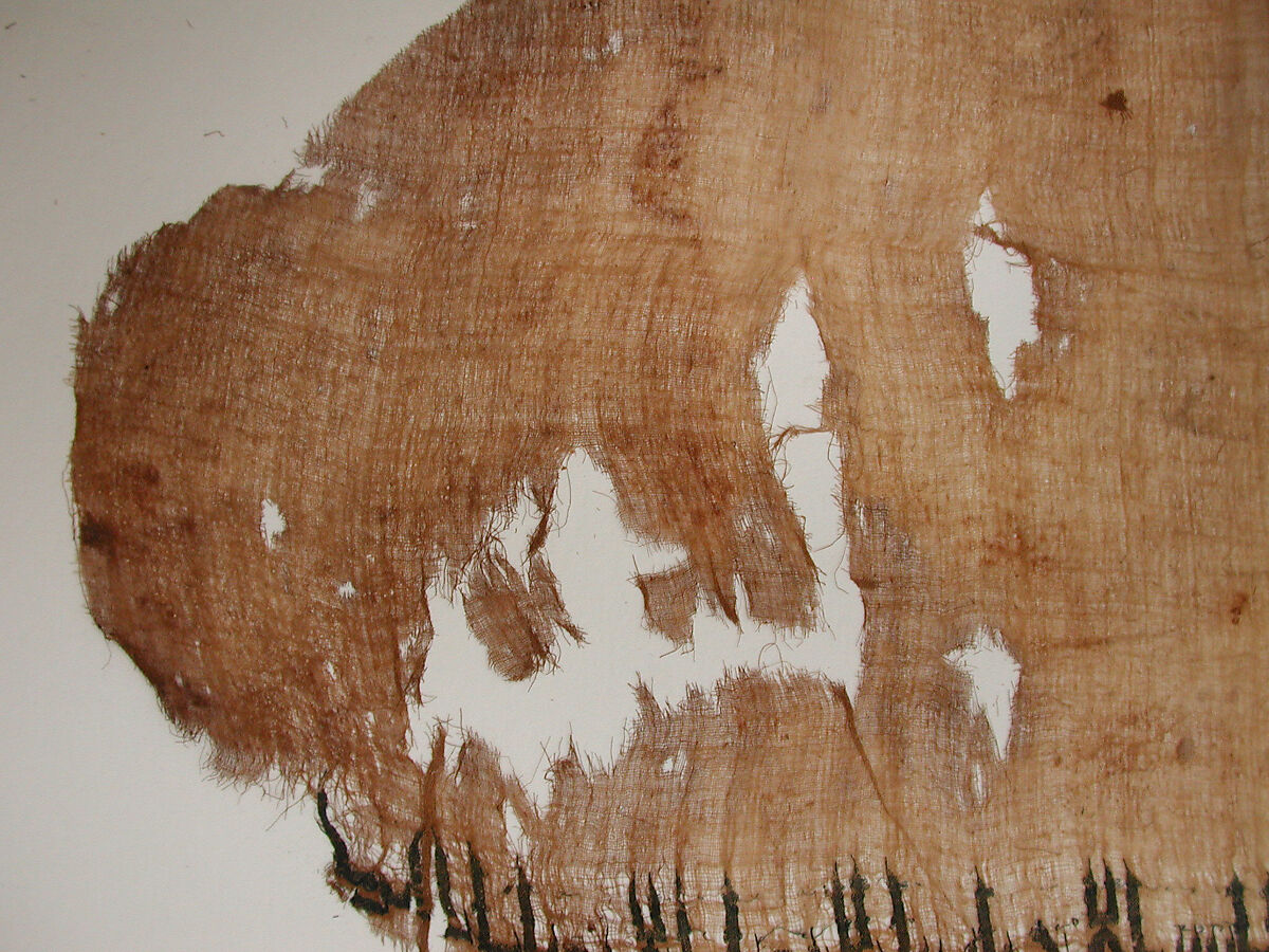 Textile Fragment, Linen, silk; plain weave, tapestry weave