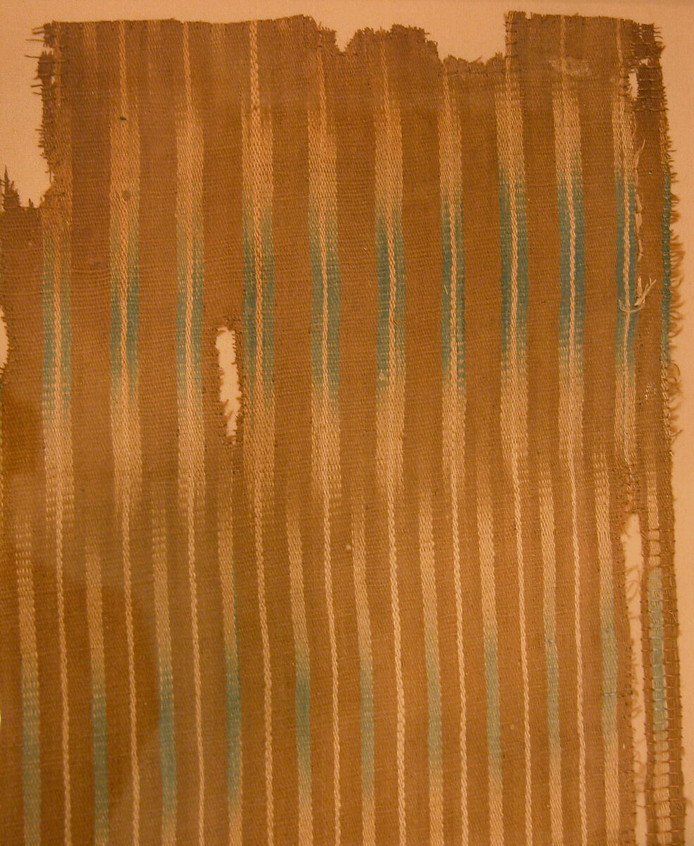 Fragment of a Mantle, Cotton; plain weave, resist-dyed (ikat), embroidered