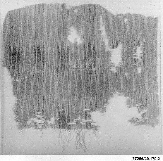 Textile Fragment, Cotton; plain weave, resist-dyed (ikat), embroidered