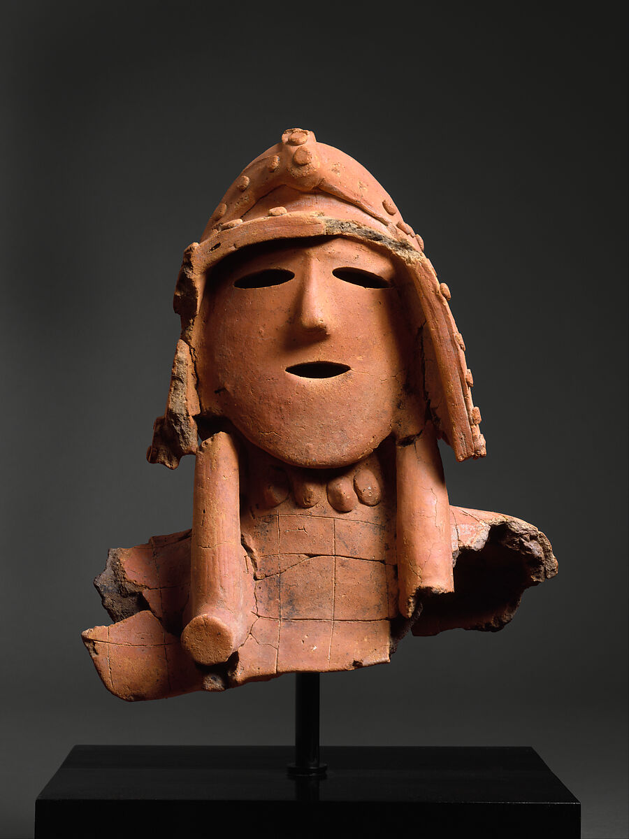 Haniwa (Hollow Clay Sculpture) of a Warrior, Earthenware with painted, incised, and applied decoration (Kanto region), Japan 