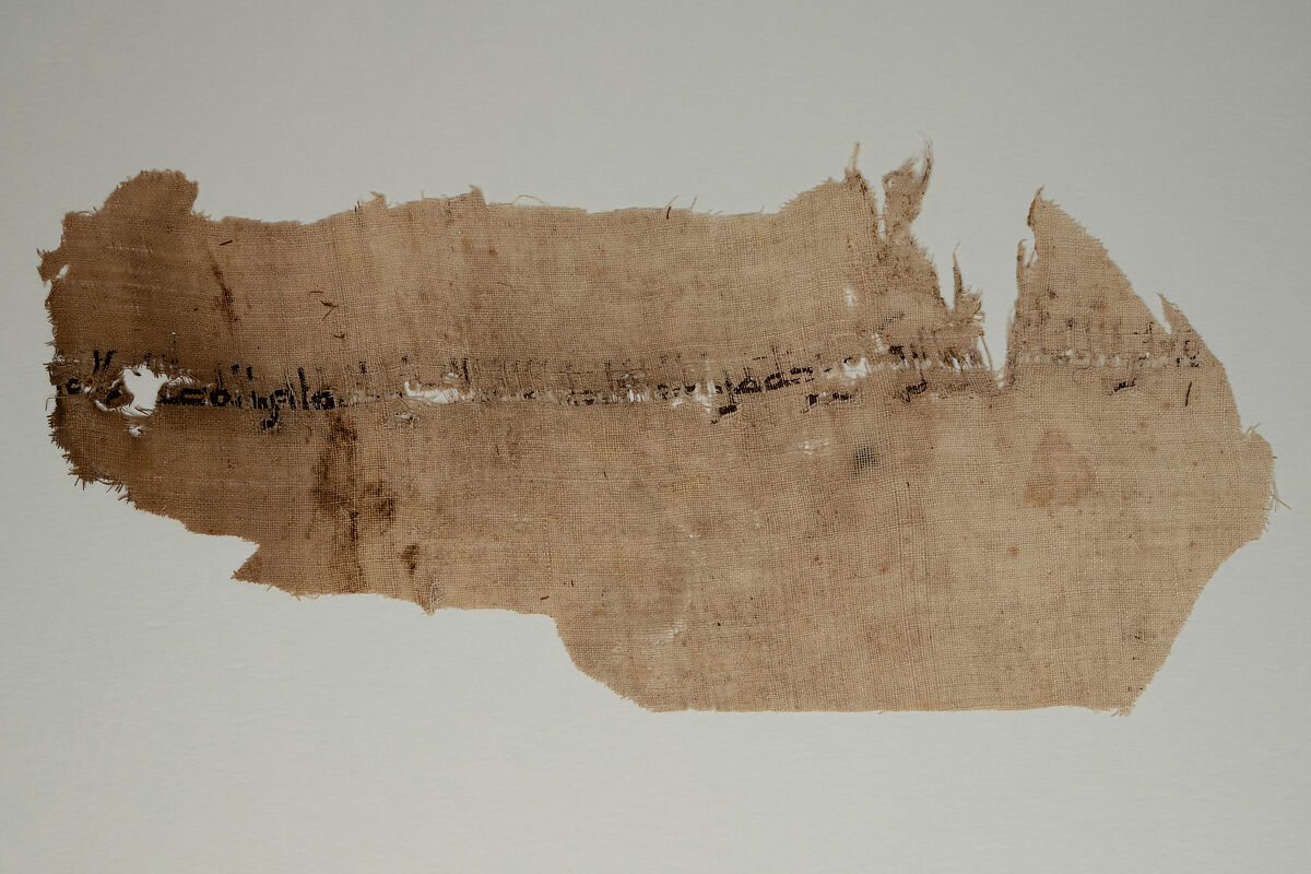 Textile Fragment, Linen, silk; plain weave, tapestry weave 
