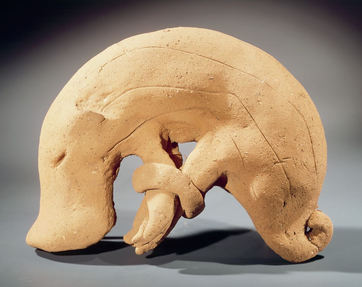 Haniwa (hollow clay sculpture) of a boar, Earthenware, Japan 