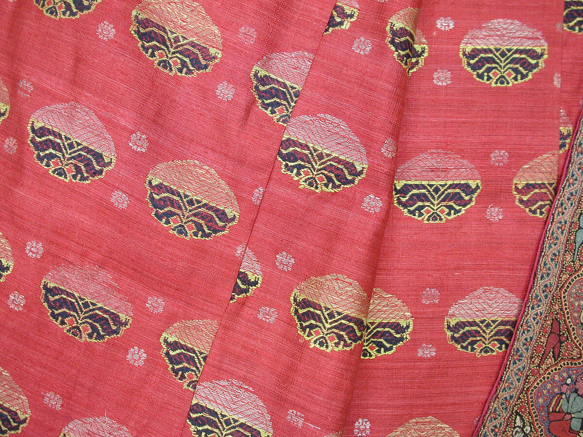 Coat (Choga), Wool, silk; twill weave, embroidered 
Lining: Silk; plain weave, brocaded