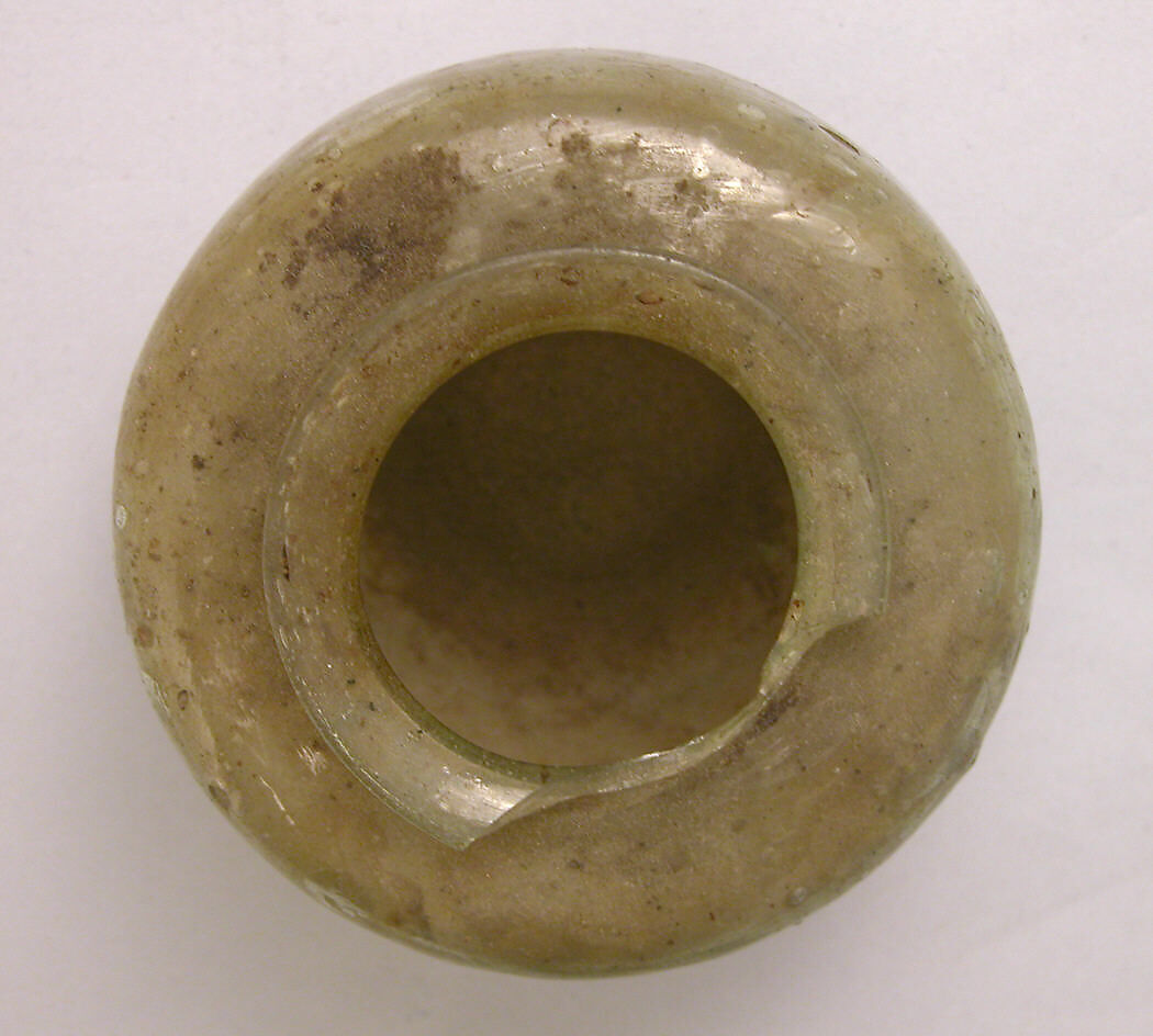 Jar, Glass; mold blown, tooled on the pontil