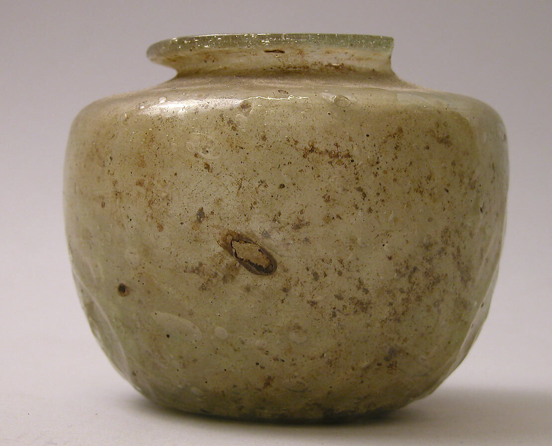 Jar, Glass; mold blown, tooled on the pontil 