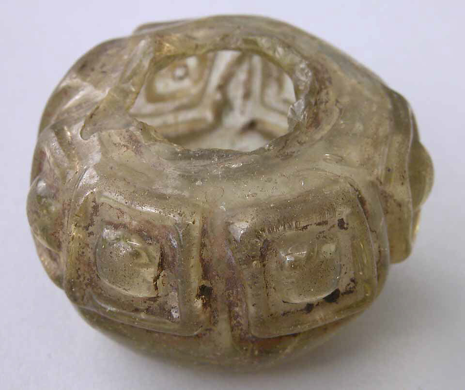 Fragment of Bottle, Glass; impressed 