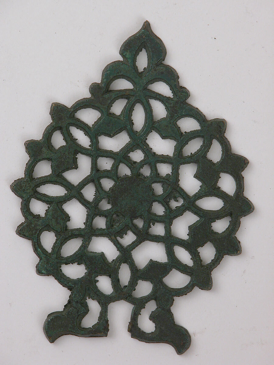 Ornament, Bronze with green patina; pierced 