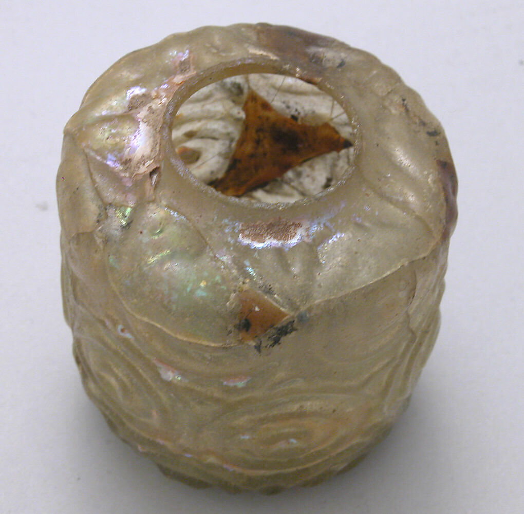 Bottle, Glass; mold blown 