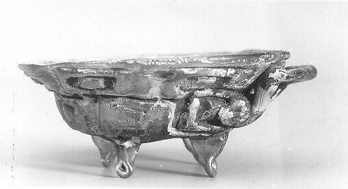 Footed Bowl, Glass; blown, impressed, and applied, tooled