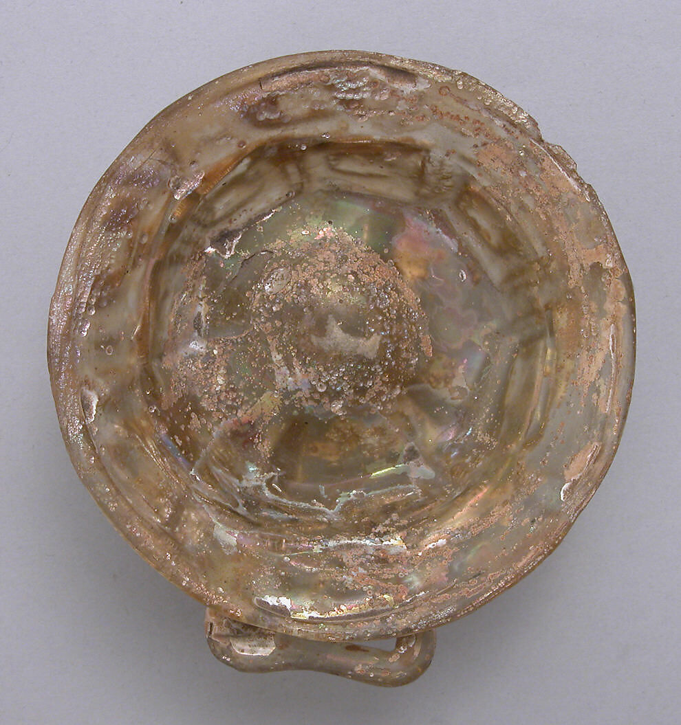 Footed Bowl, Glass; blown, impressed, and applied, tooled