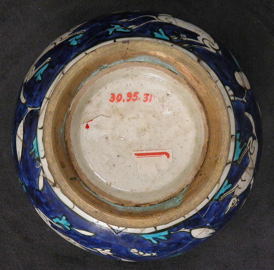Vase, Stonepaste; polychrome-painted under transparent glaze