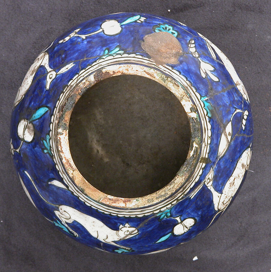 Vase, Stonepaste; polychrome-painted under transparent glaze