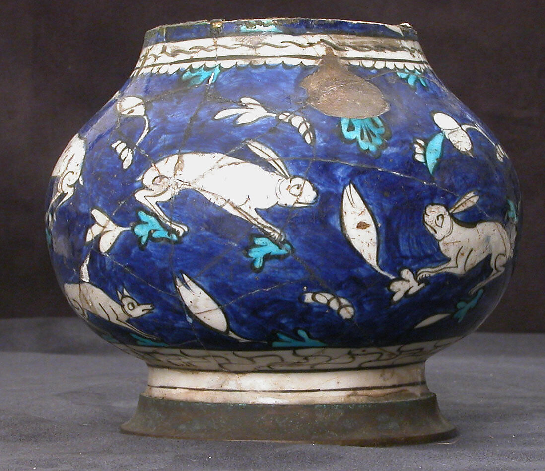 Vase, Stonepaste; polychrome-painted under transparent glaze 
