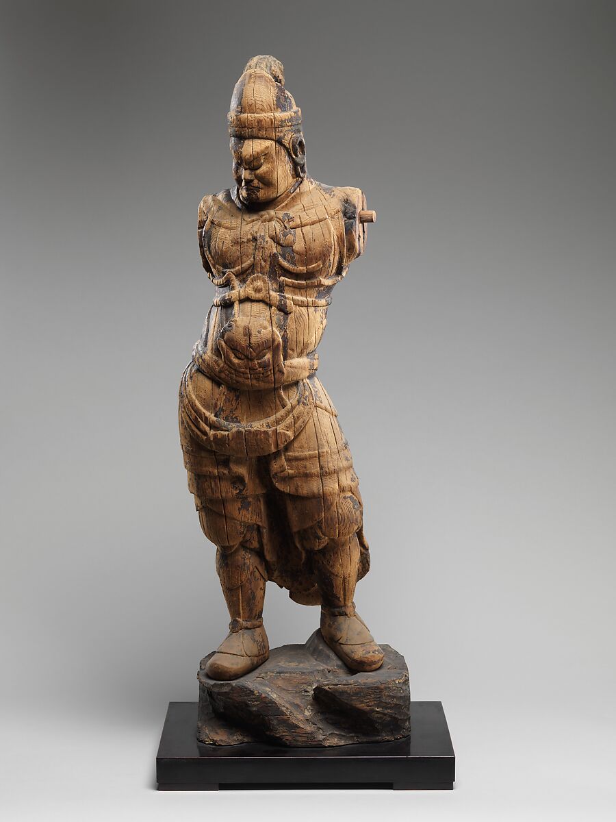 One of the Four Heavenly Kings, Wood with traces of color, Japan 