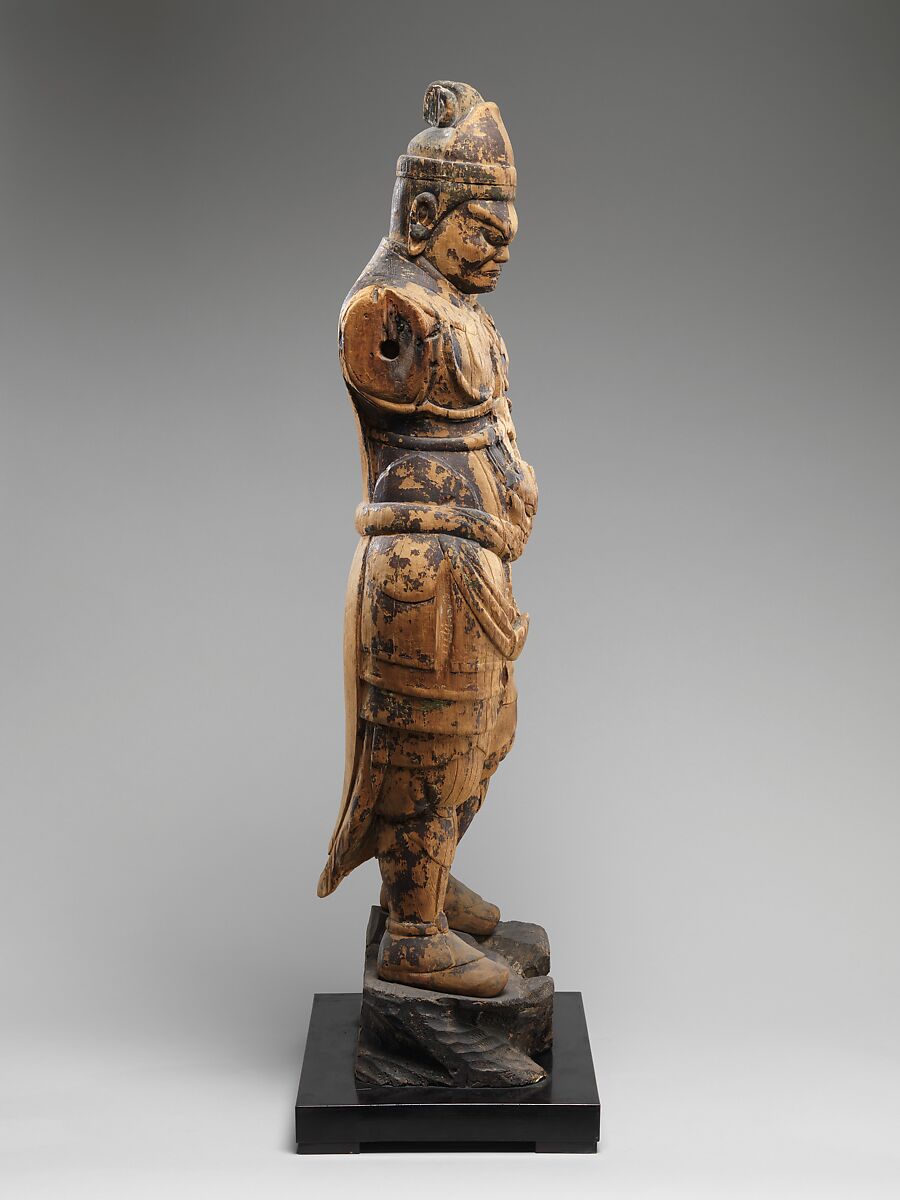 One of the Four Heavenly Kings, Wood with traces of color, Japan