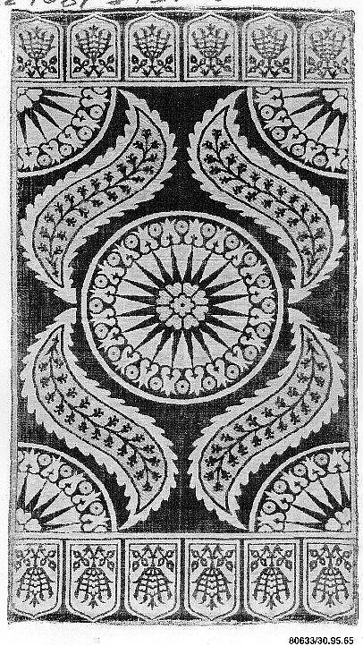 Cushion Cover (Yastik), Silk, cotton, metal wrapped thread; cut and voided velvet, brocaded