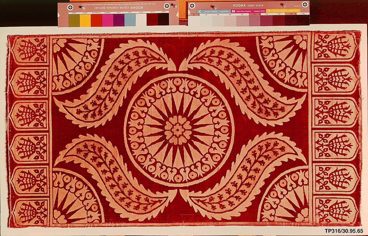 Cushion Cover (Yastik), Silk, cotton, metal wrapped thread; cut and voided velvet, brocaded