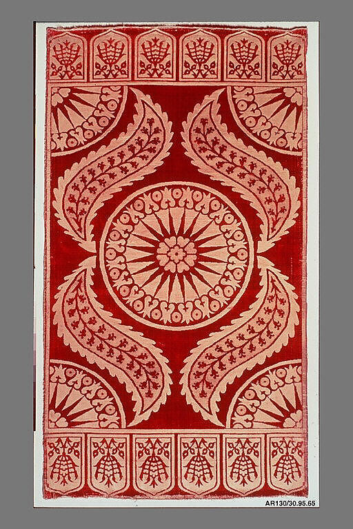 Cushion Cover (Yastik), Silk, cotton, metal wrapped thread; cut and voided velvet, brocaded