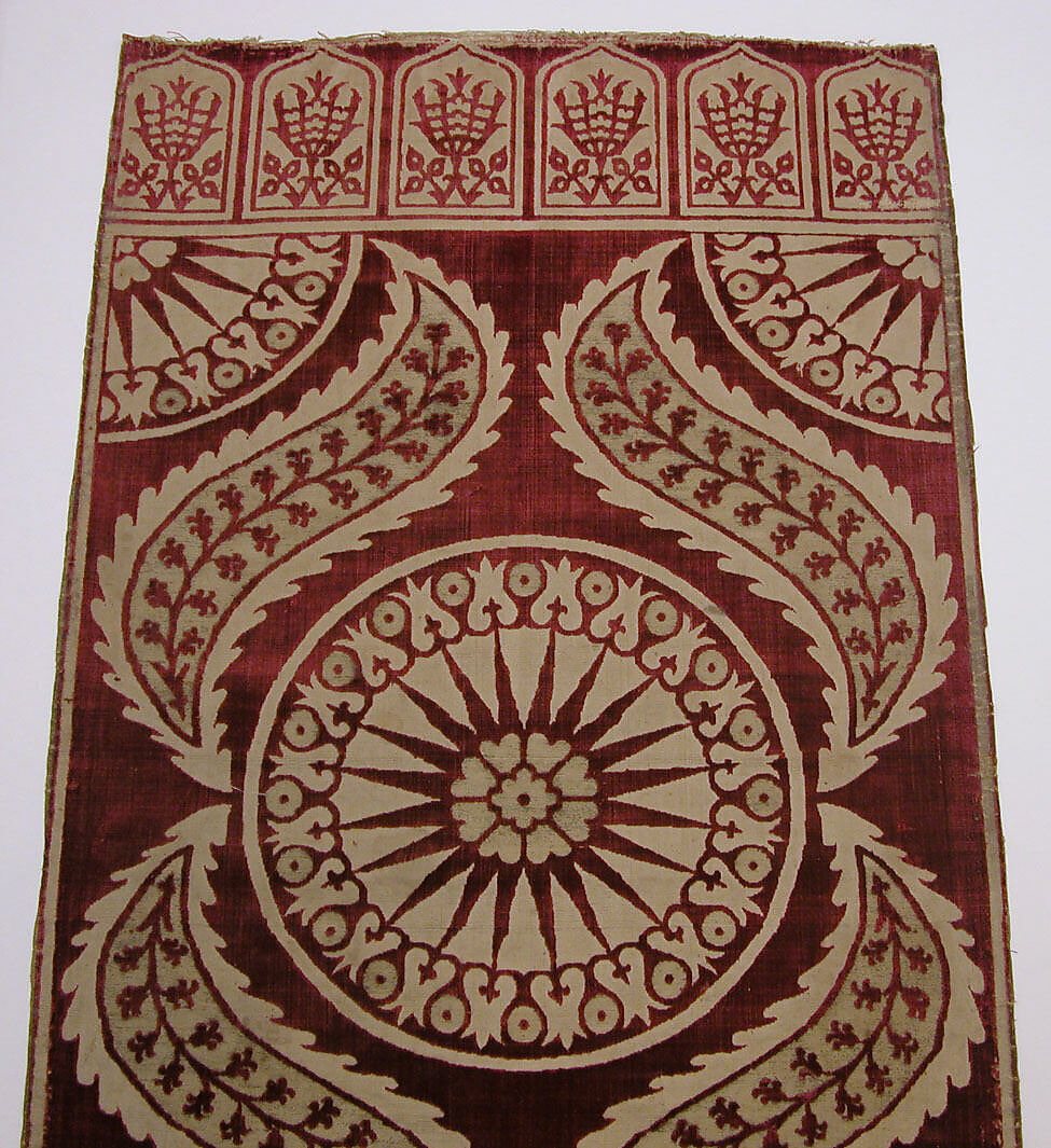 Cushion Cover (Yastik), Silk, cotton, metal wrapped thread; cut and voided velvet, brocaded