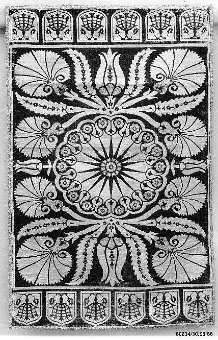 Cushion Cover (Yastik), Silk, cotton, metal wrapped thread; cut and voided velvet, brocaded