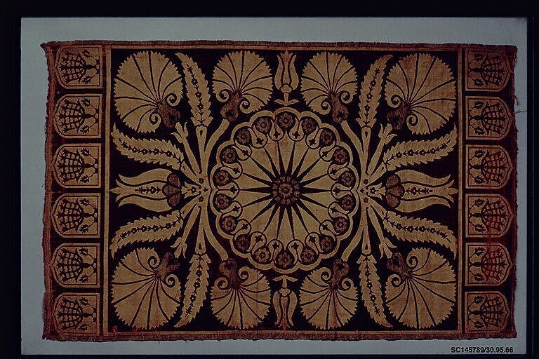 Cushion Cover (Yastik), Silk, cotton, metal wrapped thread; cut and voided velvet, brocaded