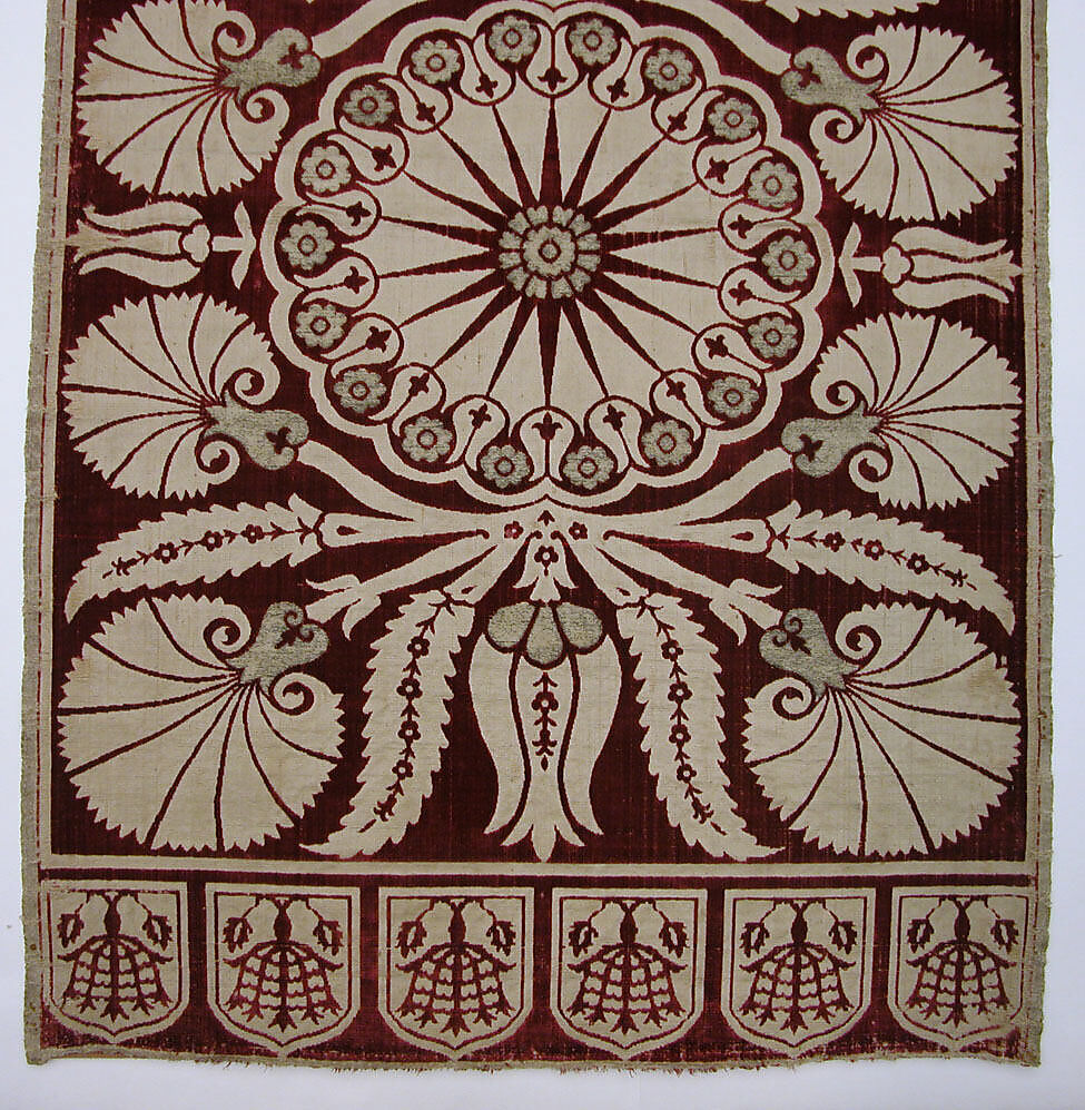 Cushion Cover (Yastik), Silk, cotton, metal wrapped thread; cut and voided velvet, brocaded