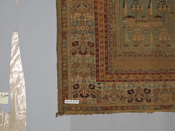 Carpet, Wool (warp, weft and pile); symmetrically knotted pile