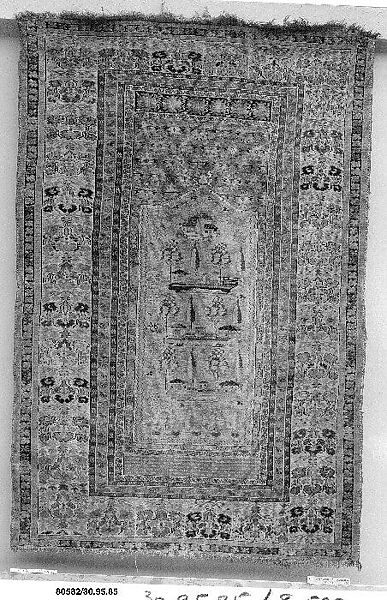 Carpet, Wool (warp, weft and pile); symmetrically knotted pile