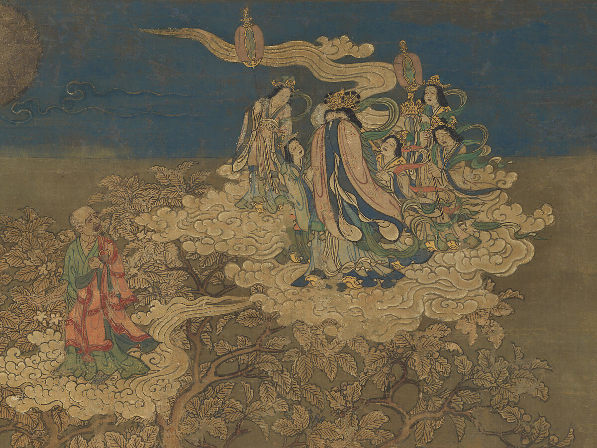 Death of the Historical Buddha (Nehan-zu), Hanging scroll; ink, color, and gold on silk, Japan