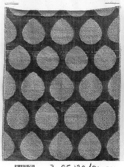 Loom Width of Silk Velvet with 'Pinecone' Pattern, Silk, metal wrapped thread; cut and voided velvet, brocaded